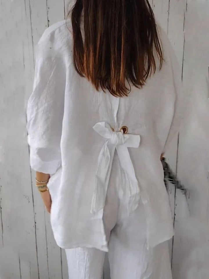 Lauren | Linen Tie-back Shirt