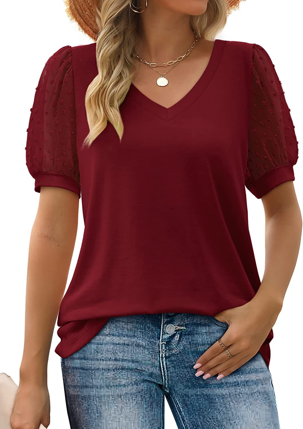 Elegant Top With V-neck