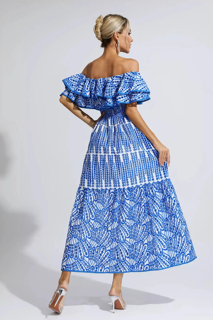 Shay | Cutout Ruffle Maxi Dress