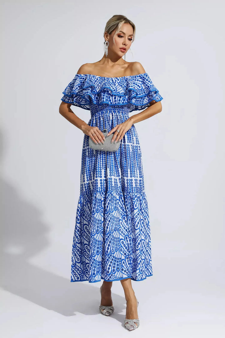 Shay | Cutout Ruffle Maxi Dress