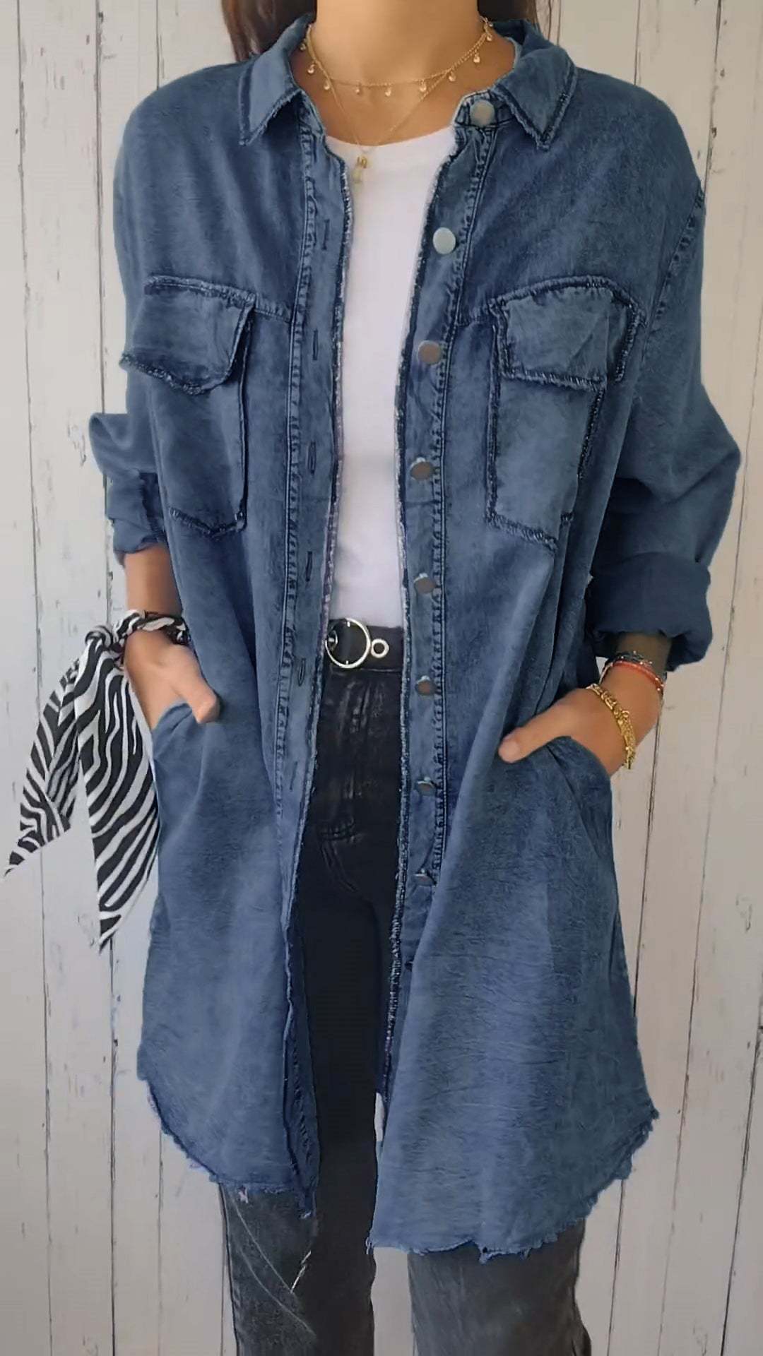 Christa | Denim Coat Shirt