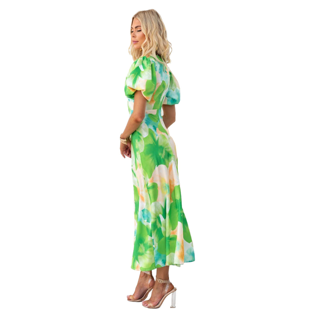 Gabriella | Puffed Shoulder Maxi Dress